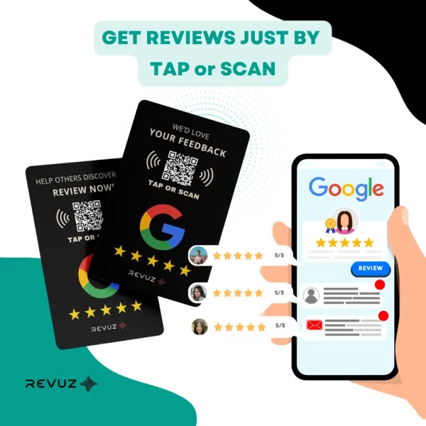 Google Review Card with wooden stand (Black) - Image 8