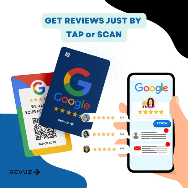 Google Review Card with wooden stand (Blue) - Image 7