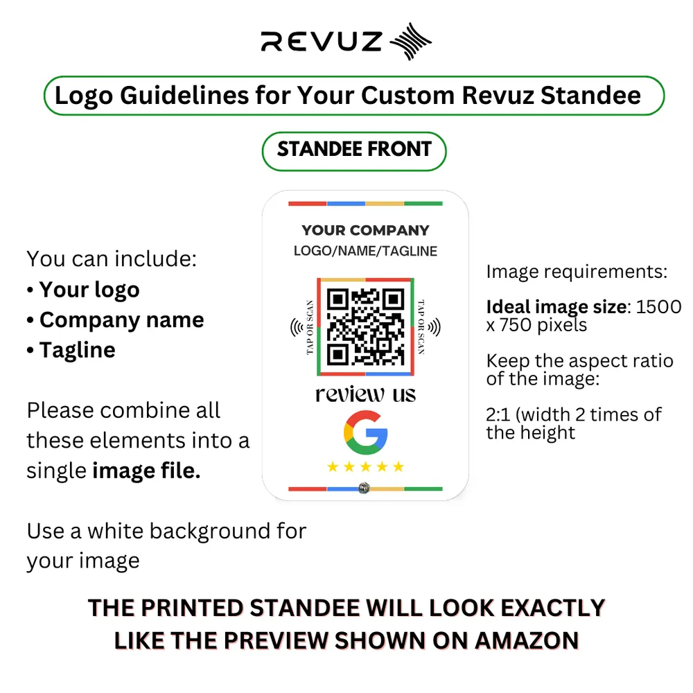 Google Review Standee Custom Printed (White)