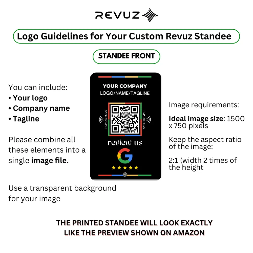 Google Review Standee Custom Printed (Black)