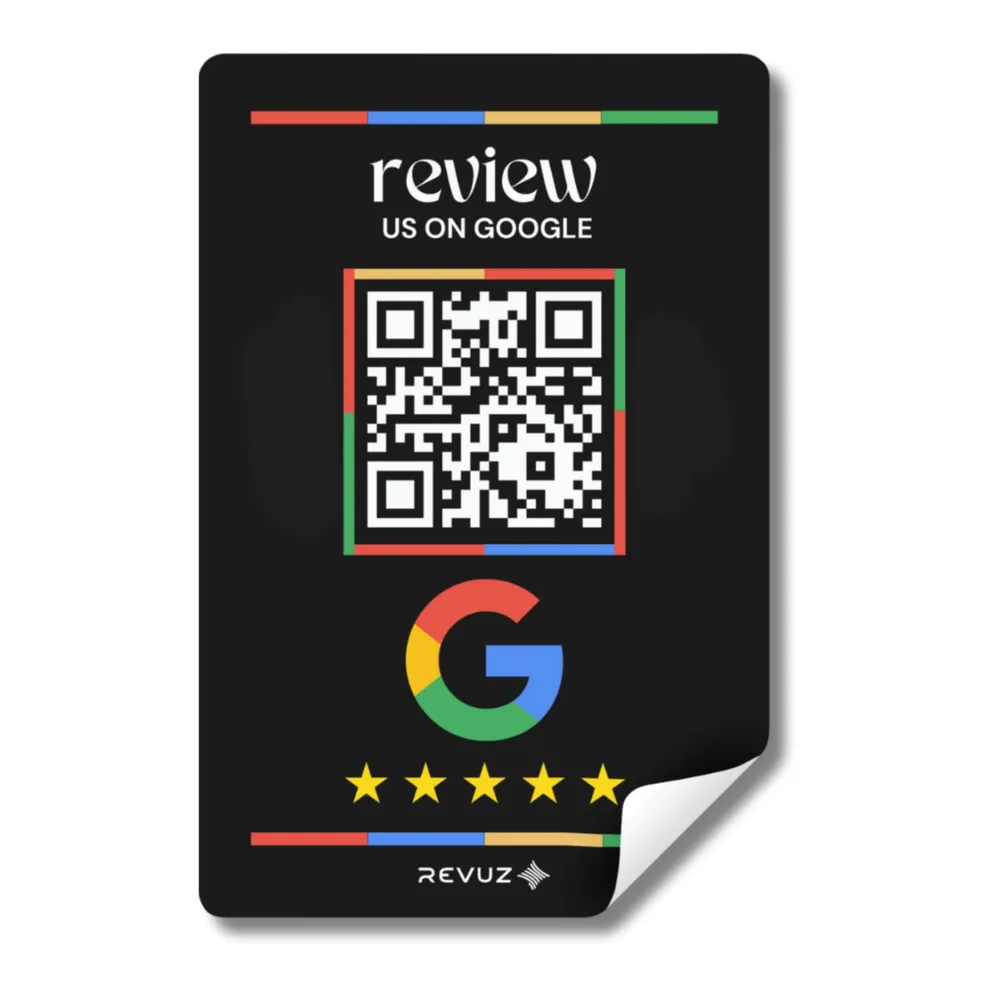 Google Review Sticker QR Code (Black)