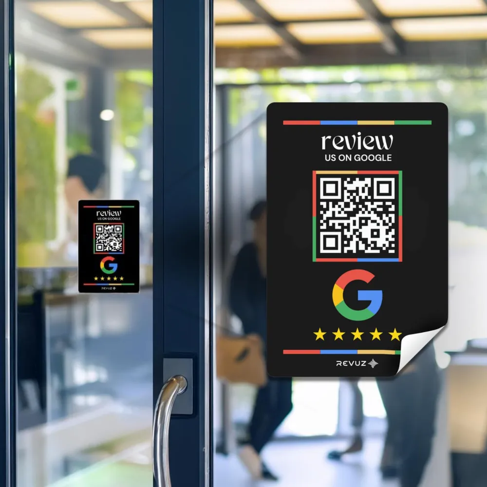 Google Review Sticker QR Code (Black)