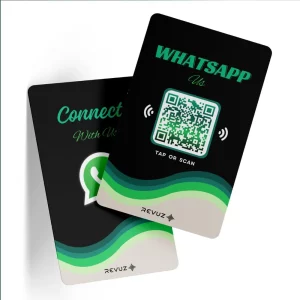 WhatsApp Card with wooden stand