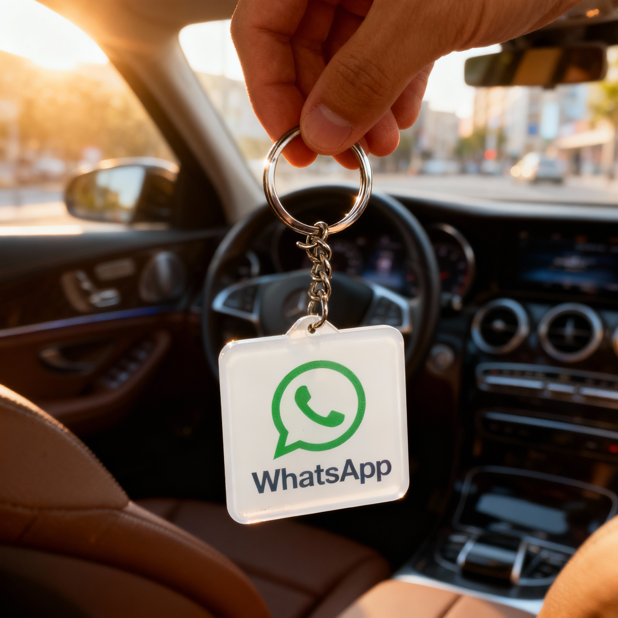 LINQS WhatsApp Connect NFC QR Keychain | Tap or Scan to Chat