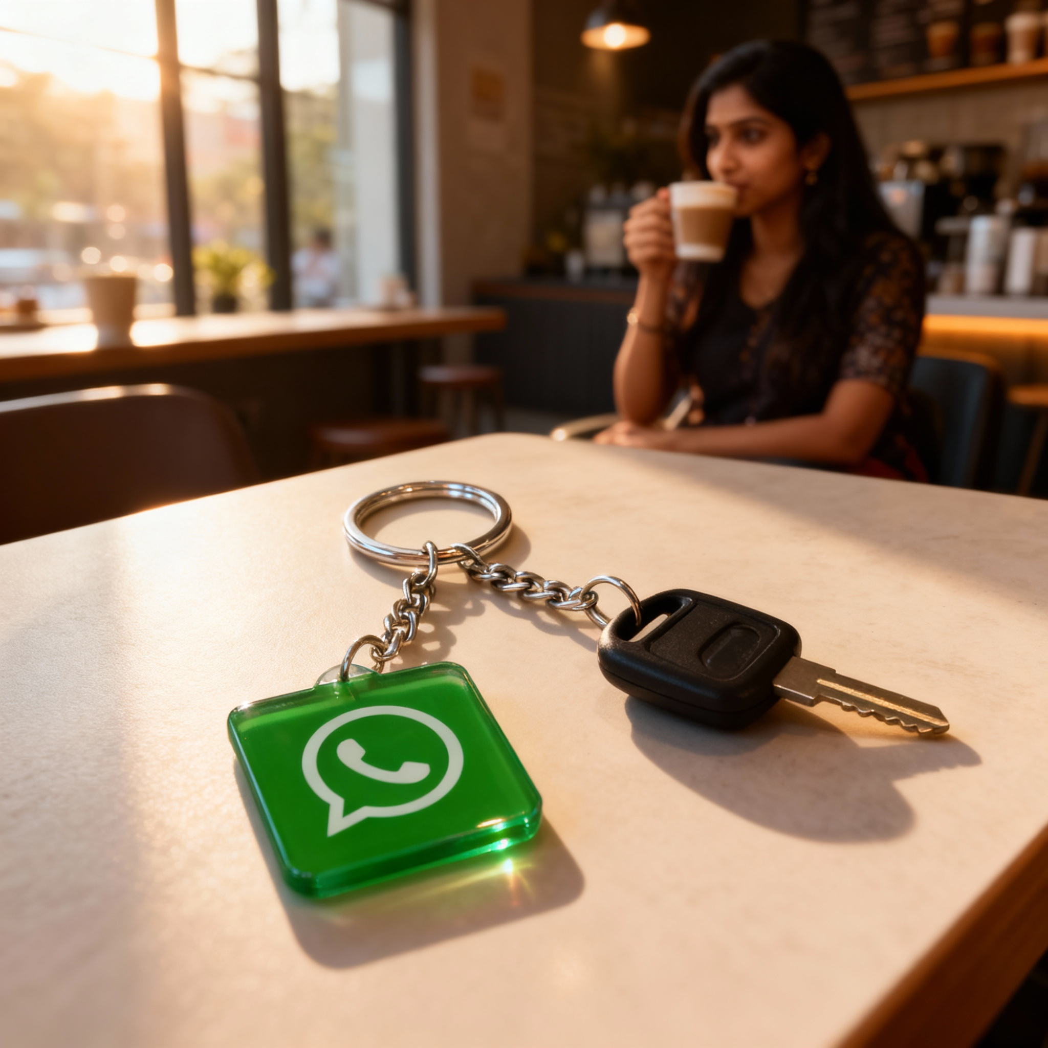 WhatsApp Connect NFC QR Keychain | Tap or Scan to Chat