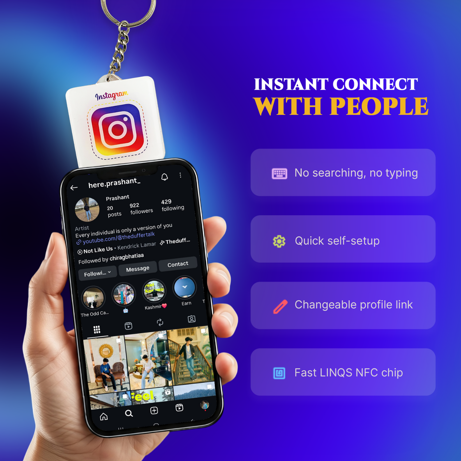 Instagram Profile NFC QR Keychain | Tap or Scan to Connect - Image 4