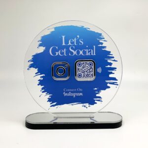 Instagram Standee – Premium Acrylic | NFC Tap + QR Scan | Grow Instagram Followers | DIY Setup (M1)