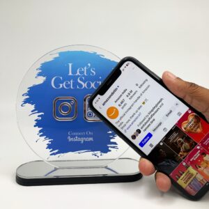 Instagram Standee – Premium Acrylic | NFC Tap + QR Scan | Grow Instagram Followers | DIY Setup (M1)