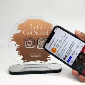 Instagram Standee – Premium Acrylic | NFC Tap + QR Scan | Grow Instagram Followers | DIY Setup (M2)