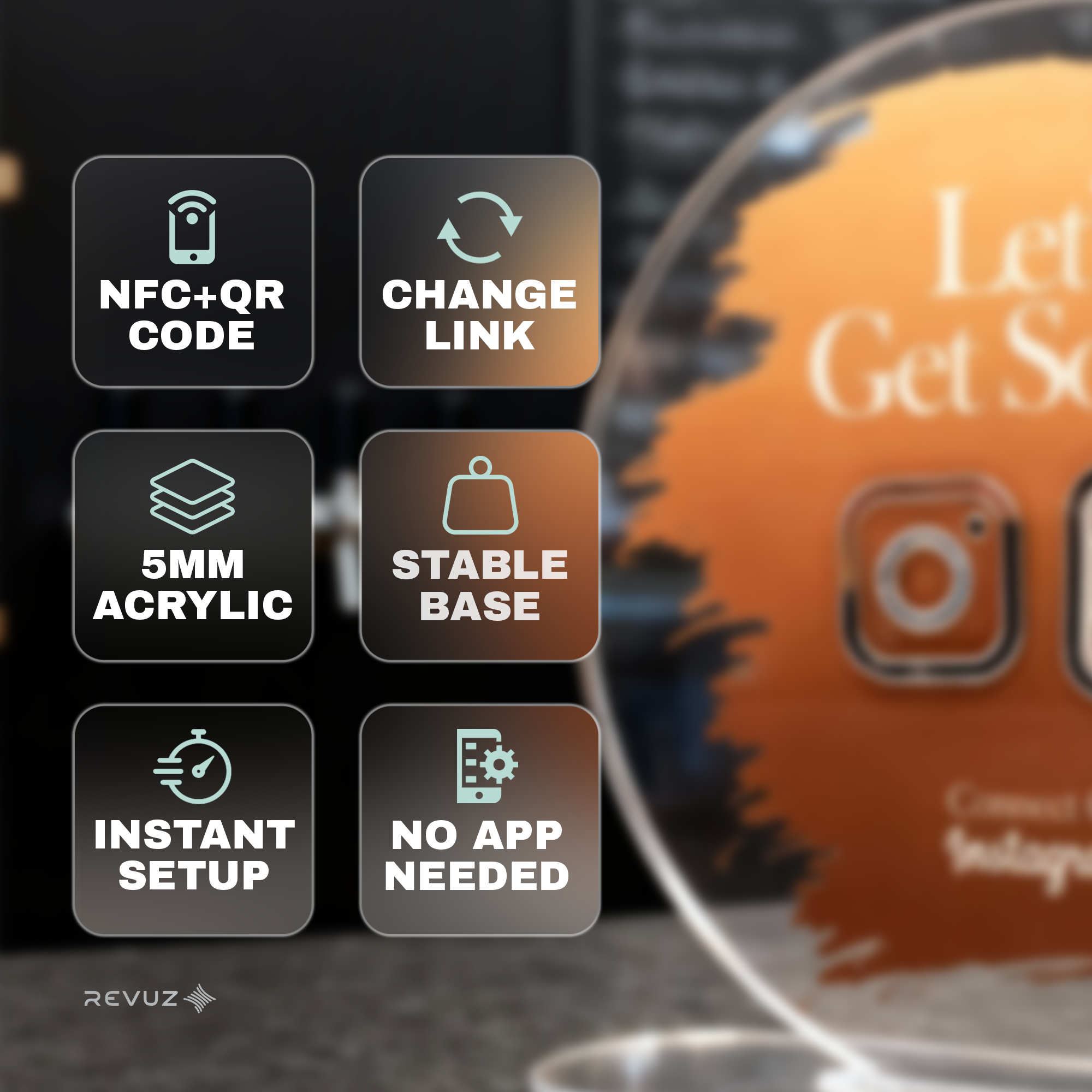 Instagram Standee - Premium Acrylic | NFC Tap + QR Scan | Grow Instagram Followers | DIY Setup (M2) - Image 4