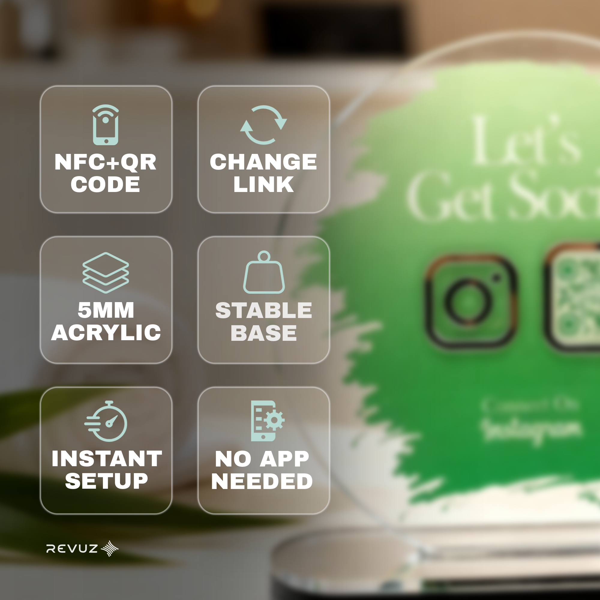 Instagram Standee - Premium Acrylic | NFC Tap + QR Scan | Grow Instagram Followers | DIY Setup (M3) - Image 4