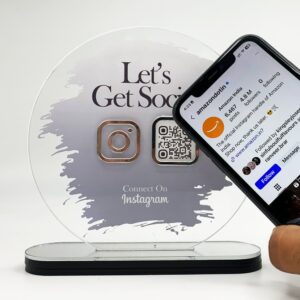 Instagram Standee – Premium Acrylic | NFC Tap + QR Scan | Grow Instagram Followers | DIY Setup (M4)