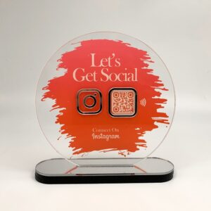 Instagram Standee – Premium Acrylic | NFC Tap + QR Scan | Grow Instagram Followers | DIY Setup (M5)