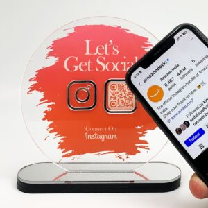 Instagram Standee – Premium Acrylic | NFC Tap + QR Scan | Grow Instagram Followers | DIY Setup (M5)