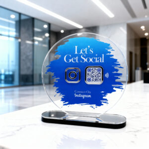 Instagram Standee – Premium Acrylic | NFC Tap + QR Scan | Grow Instagram Followers | DIY Setup (M1)