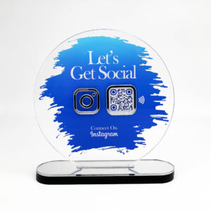 Instagram Standee – Premium Acrylic | NFC Tap + QR Scan | Grow Instagram Followers | DIY Setup (M1)