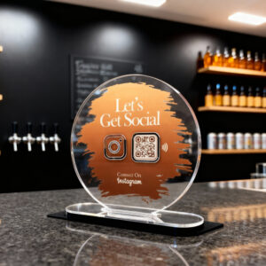 Instagram Standee – Premium Acrylic | NFC Tap + QR Scan | Grow Instagram Followers | DIY Setup (M2)