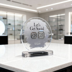 Instagram Standee – Premium Acrylic | NFC Tap + QR Scan | Grow Instagram Followers | DIY Setup (M4)