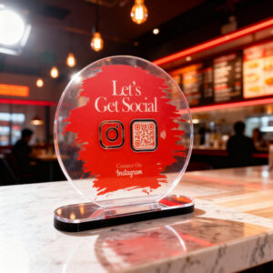 Instagram Standee – Premium Acrylic | NFC Tap + QR Scan | Grow Instagram Followers | DIY Setup (M5)