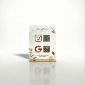 Premium Acrylic NFC Instagram and Google Reviews QR Stand | Grow Your Business Fast! | 7×5 Inch