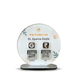 Premium Acrylic NFC Google Reviews and UPI Payment QR Stand | Clinic Reception | 7×7 Inch