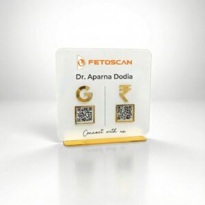 Premium Acrylic NFC Google Reviews and UPI Payment QR Stand | Clinic and Hospital | 6×6 Inch